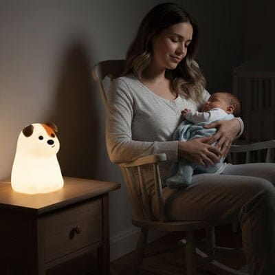 Veilleuse-bébé-maman-dormant