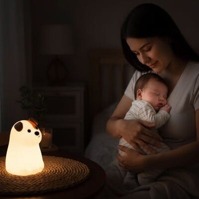 Veilleuse-bébé-nouveau née-maman