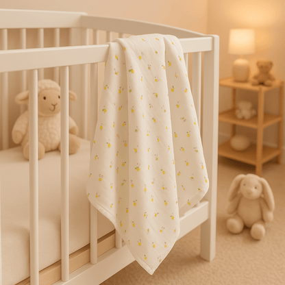 couverture-bébé-fleur-jaune