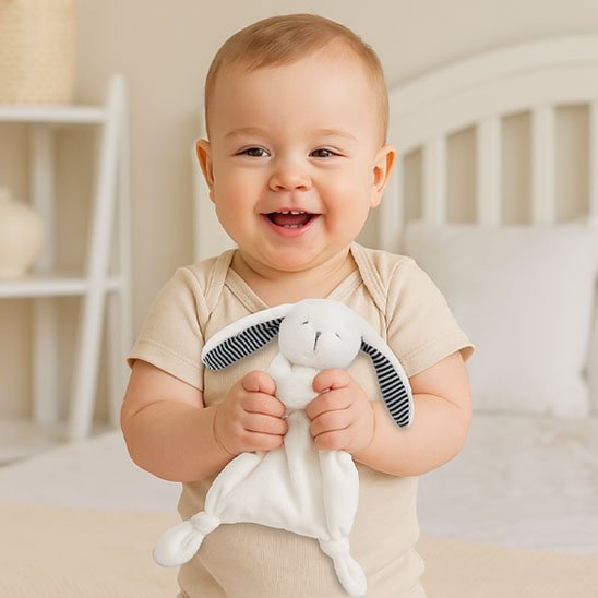 doudou-bébé-enfant-souriant-assis