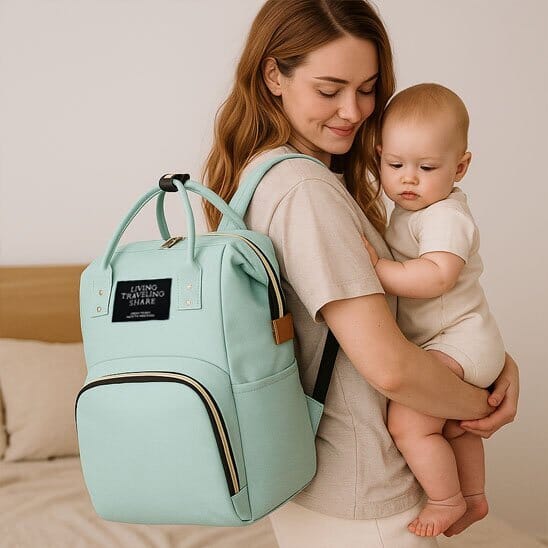 sac-a-langer-bébé-maman-regardant