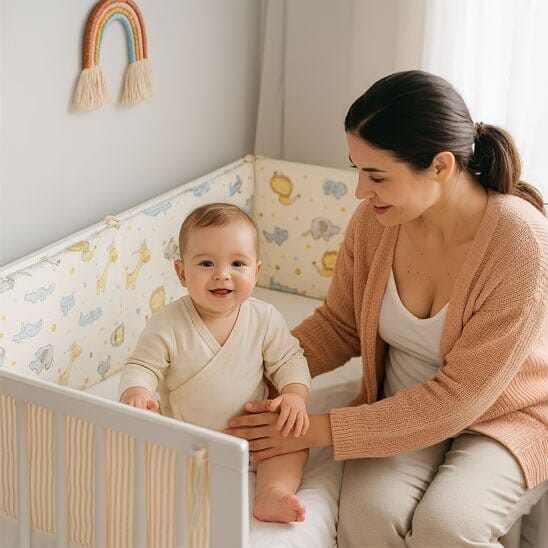 tour-de-lit-bébé-avec-maman
